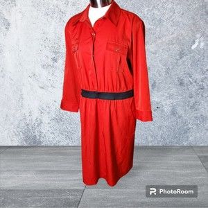 New York & Company Stretch Red Dress Size Large